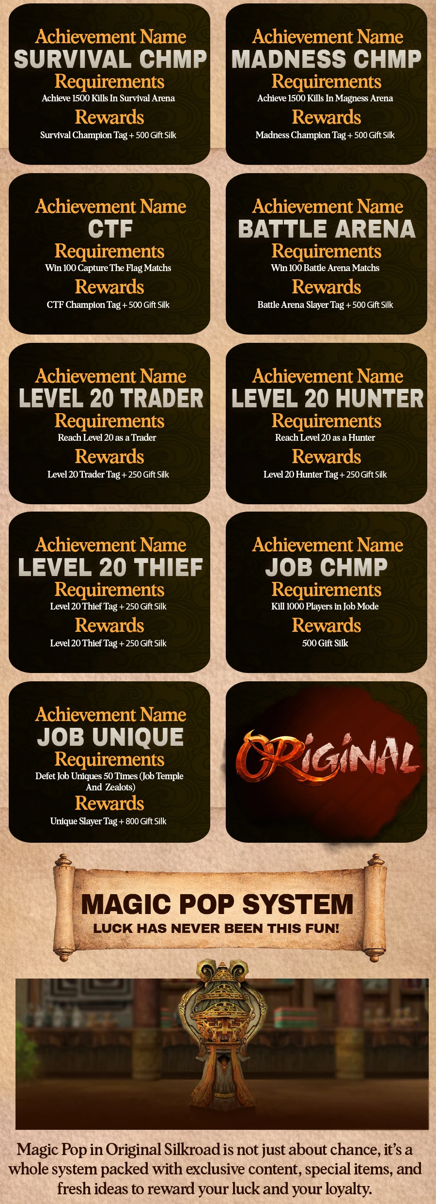 Original Silkroad - 105 CAP | Only CH | Joymax Rates | Referral System