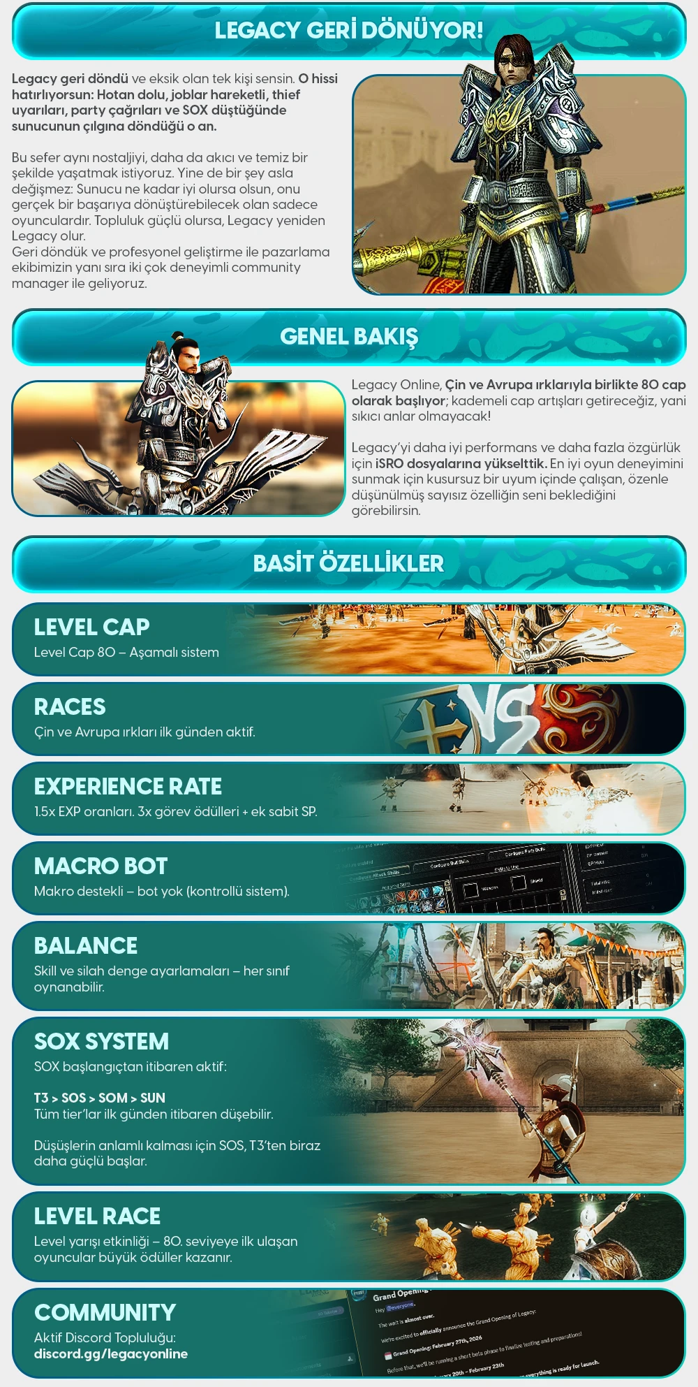 Legacy Online - Bot Yok | Sınırlı Makro | 80 CAP | EU&CH | Progressive