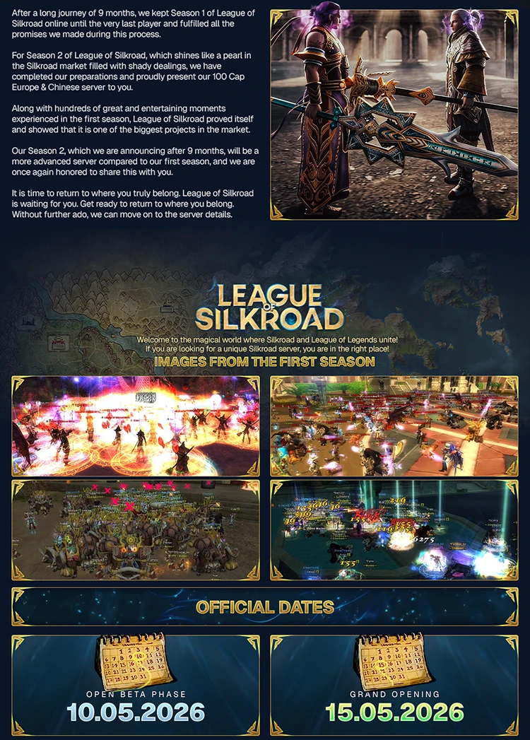 League of Silkroad - 100 CAP | EU&CH | Bot + Macro Dual System | Balanced