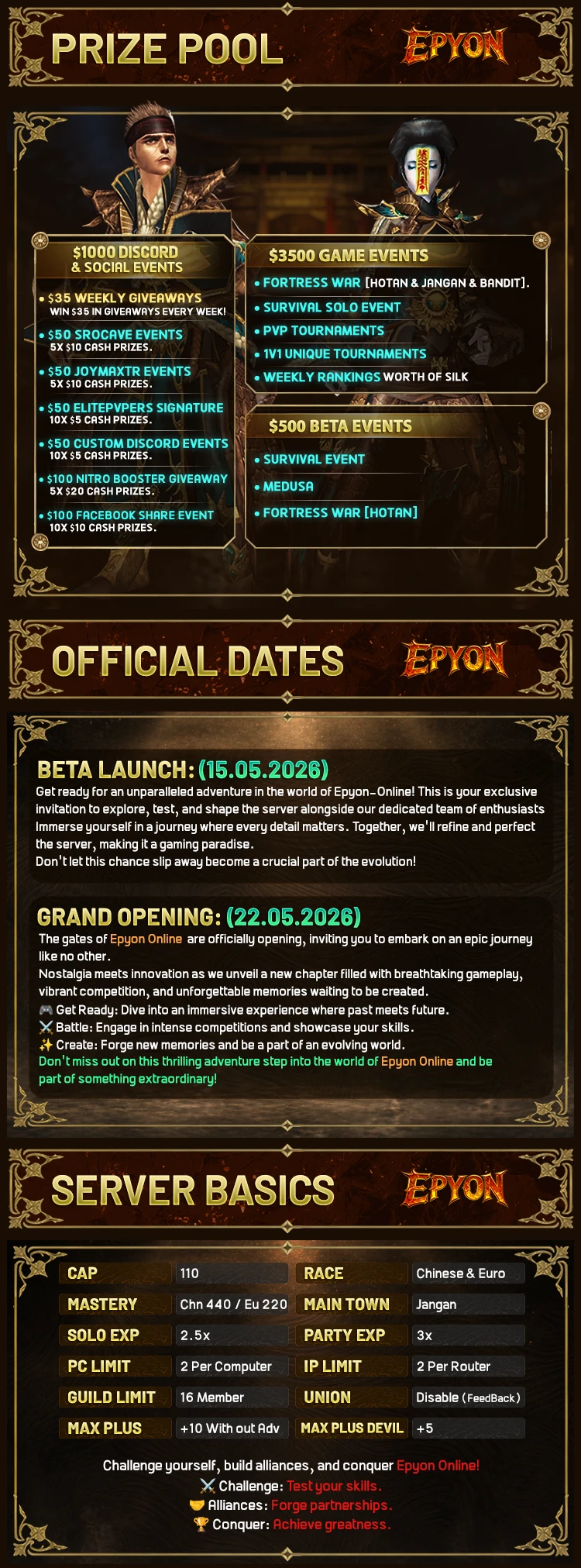 Epyon-Online - Open Market | 110 CAP | Balanced | New Features | Play2Win