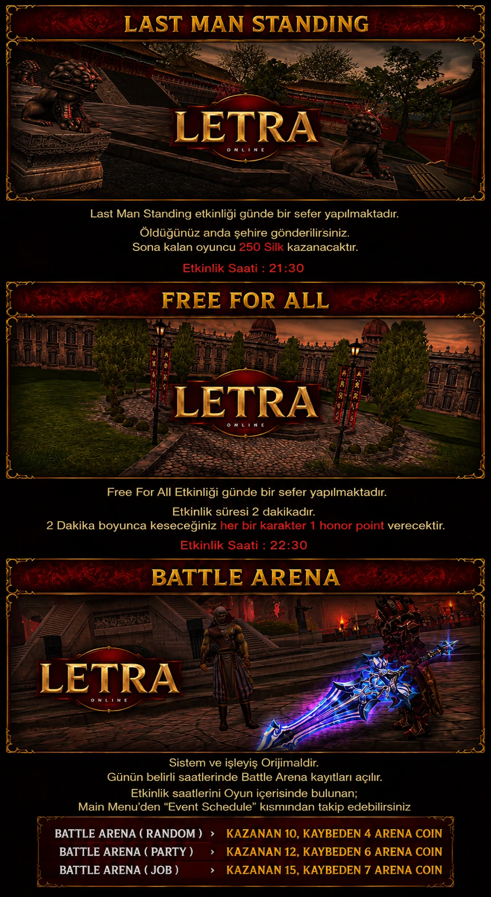 Letra Online - 110 Cap | 11 Dg | Orta Pvp Server | Grand Open : 21.05.2026