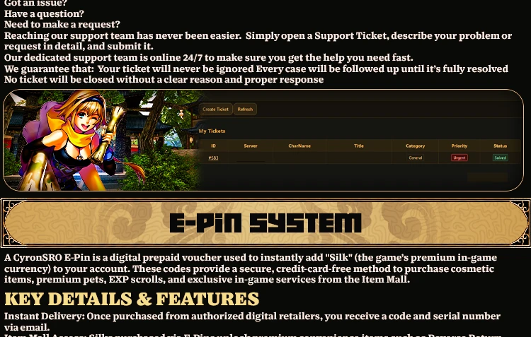 CyronSRO - CyronSRO | ISRO-R | CAP120 | Job System | Vote4Silk | Fortress War | Auto Caravan