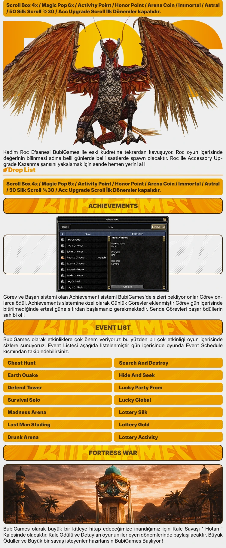 BubiGames - 110 CAP | EU&CH | Play2Win | Tüm Zindanlar | Özel Özellikler | 100.000TL Ödül Havuzu