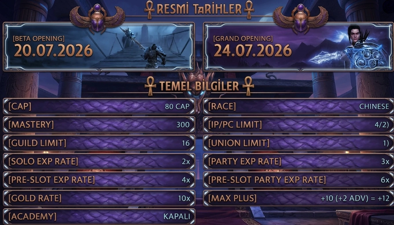 Memphis Online - 80 Cap Only CH | Beta: 20.07.2026 | Açılış: 24.07.2026 Drop Sistem | Yeni Dungeon