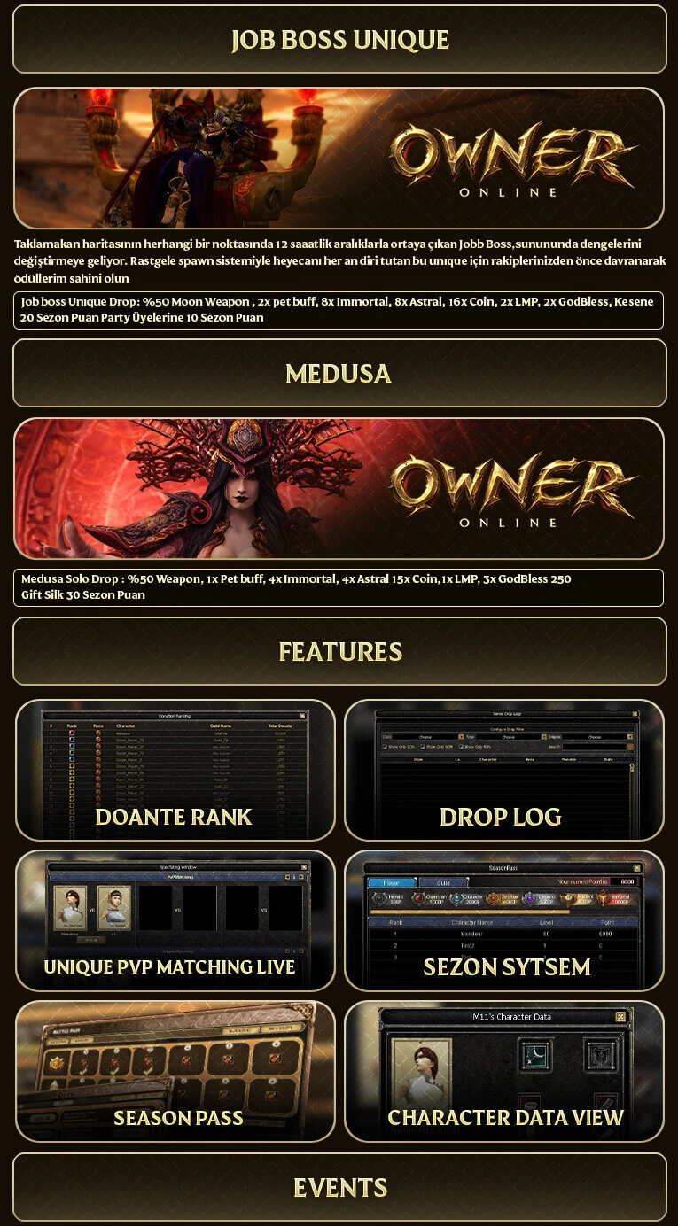 Owner Online - 100 Cap CH | Drop Sistem | Job Tabanlı | Play2Win | Beta: 29.06 - Açılış: 03.07