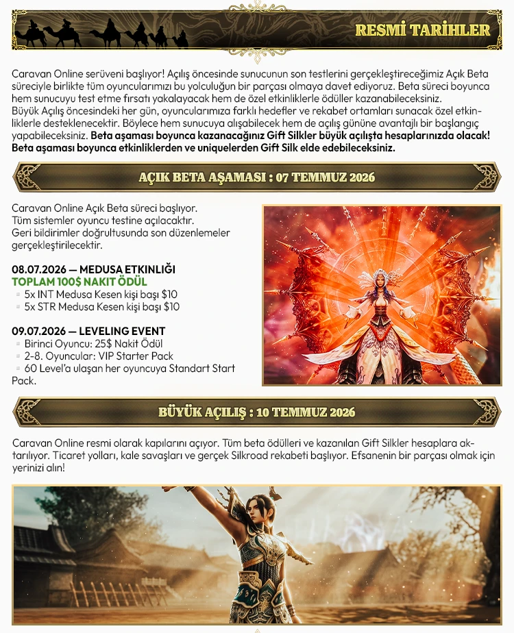 Caravan Online - CAP 80 - CH | Job Tabanlı Sistem | Kolay Drop & Zor Alchemy | BETA: 07.07 | AÇILIŞ: 10.07