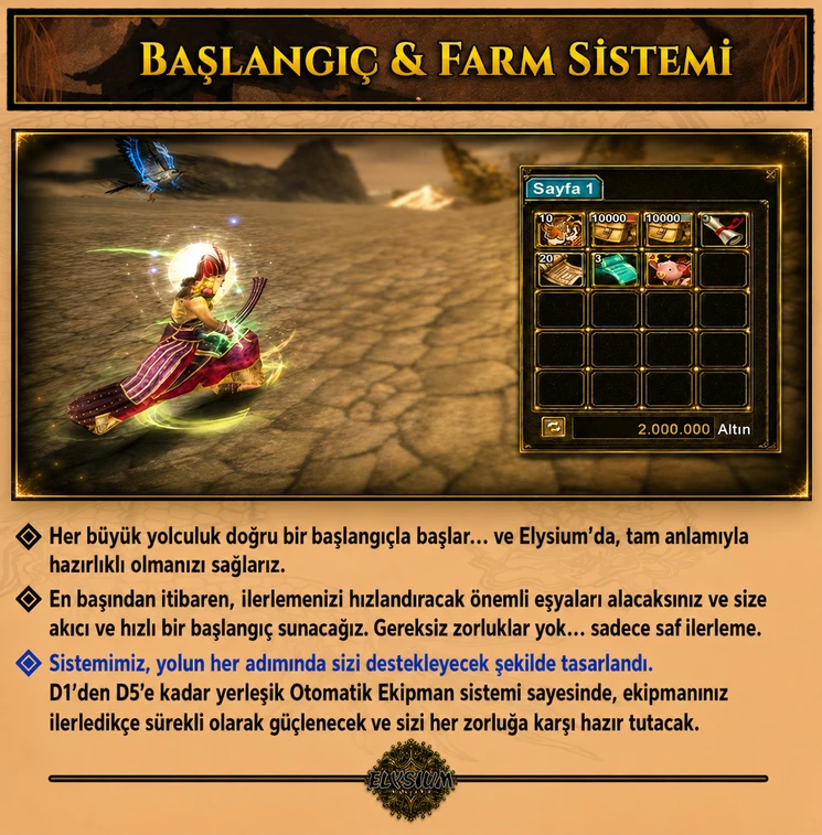 Elysium Online - 90 CAP | EU&CH | Progressive | Oldschool | Open Market | Uzun Ömürlü | 20.000$ Ödül Havuzu