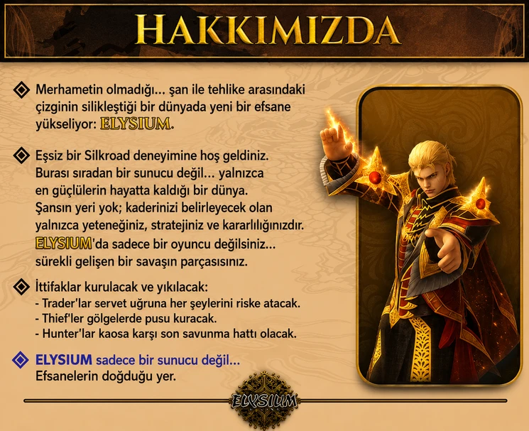 Elysium Online - 90 CAP | EU&CH | Progressive | Oldschool | Open Market | Uzun Ömürlü | 20.000$ Ödül Havuzu