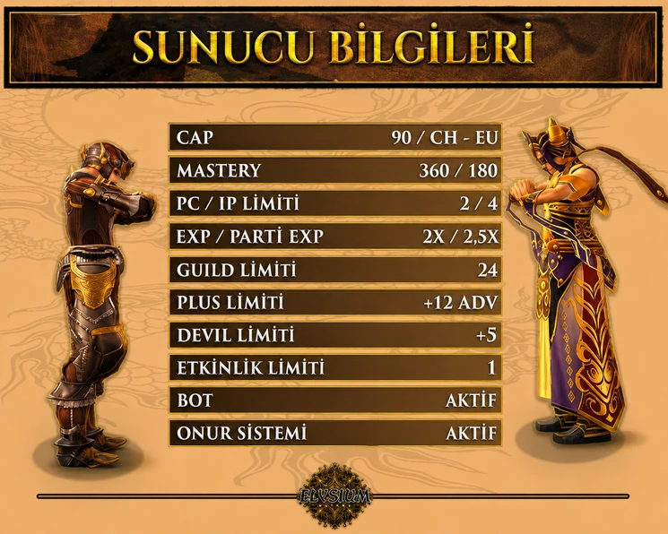 Elysium Online - 90 CAP | EU&CH | Progressive | Oldschool | Open Market | Uzun Ömürlü | 20.000$ Ödül Havuzu
