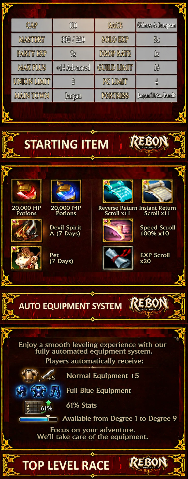 Rebon Online - 110 CAP | EU&CH | Open Market | BattlePass