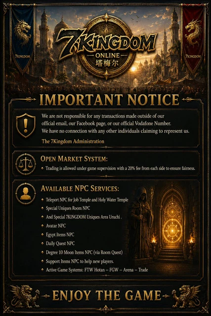7Kingdom Online - 110 CAP | PvE | Long-Term | Daily Events | 24/7 Stable