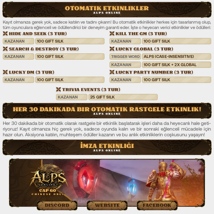 ALPS MACRO - 60 CAP | Sadece CH | Smuggler Kervan | Battle Royale | Alchemy Telafi Sistemi | 50.000TL Ödül Havuzu