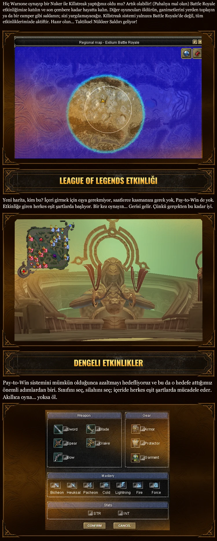 Exilium - 80 CAP | Progressive | Uzun Ömürlü | Balıkçılık | Battle Royale | Sadece CH