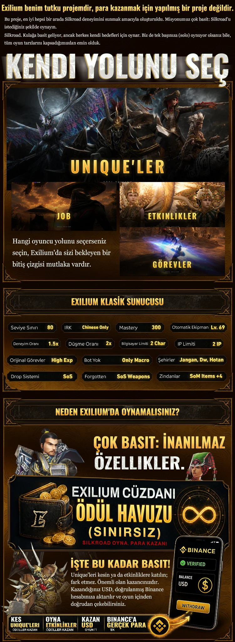 Exilium - 80 CAP | Progressive | Uzun Ömürlü | Balıkçılık | Battle Royale | Sadece CH