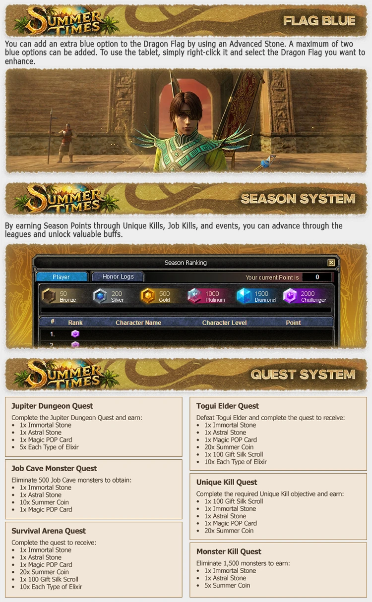 SummerTimes MACRO - 80 CAP | Only CH | Drop System | Immortal Only Gold - No F10