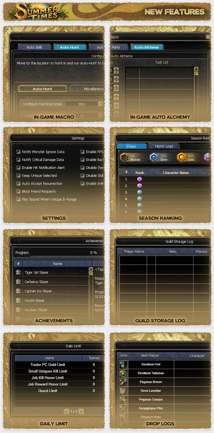SummerTimes MACRO - 80 CAP | Only CH | Drop System | Immortal Only Gold - No F10