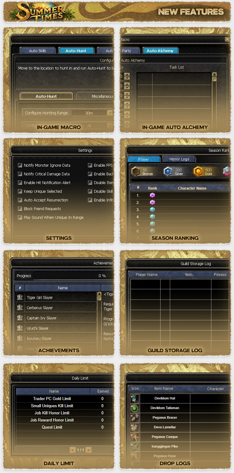 SummerTimes MACRO - 80 CAP | Sadece CH | Drop Sistem | Immortal Sadece Gold - F10 Yok