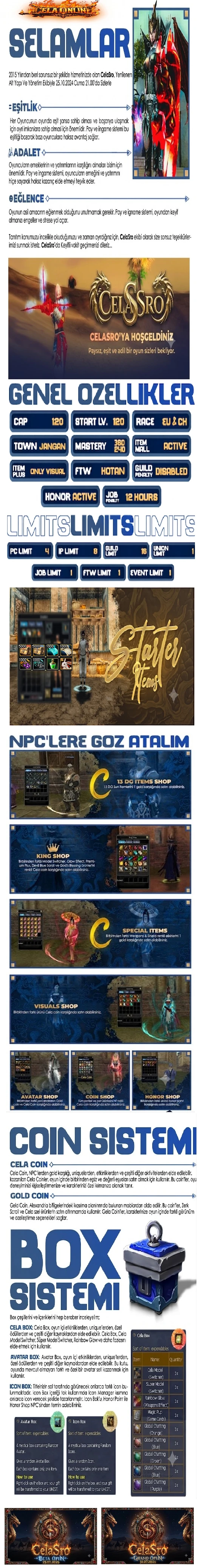 CelaSro 120 Cap Pvp - Pvp Server Herkes için adaletli bir eğlence bölgesi tüm oyuncularımızın birbiri ile daha yakın olması için elimizden gelen herşeyi yapacağız :)
