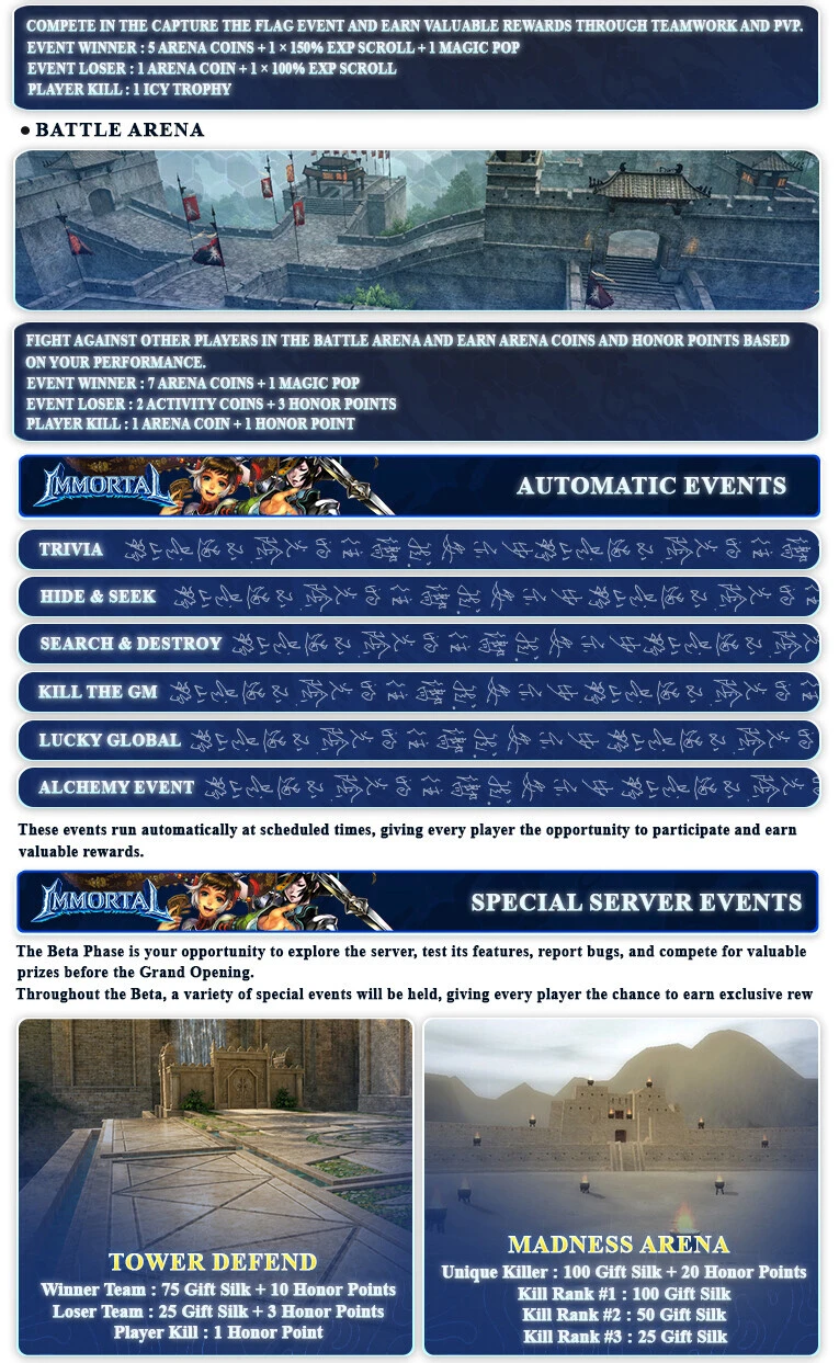 ImmortalSRO - 110 CAP | EU&CH | Drop System | Old School | Long Term | Open Market | New System | $2,500 Prize Pool