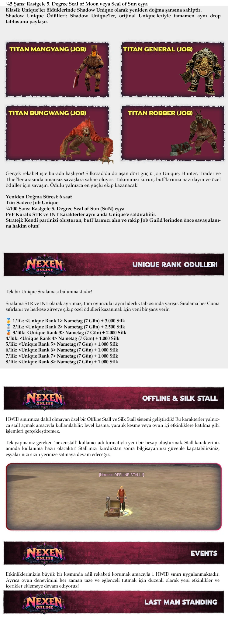 Nexen Online - 40 CAP | EU&CH | Yeni Nesil | Özel Özellikler