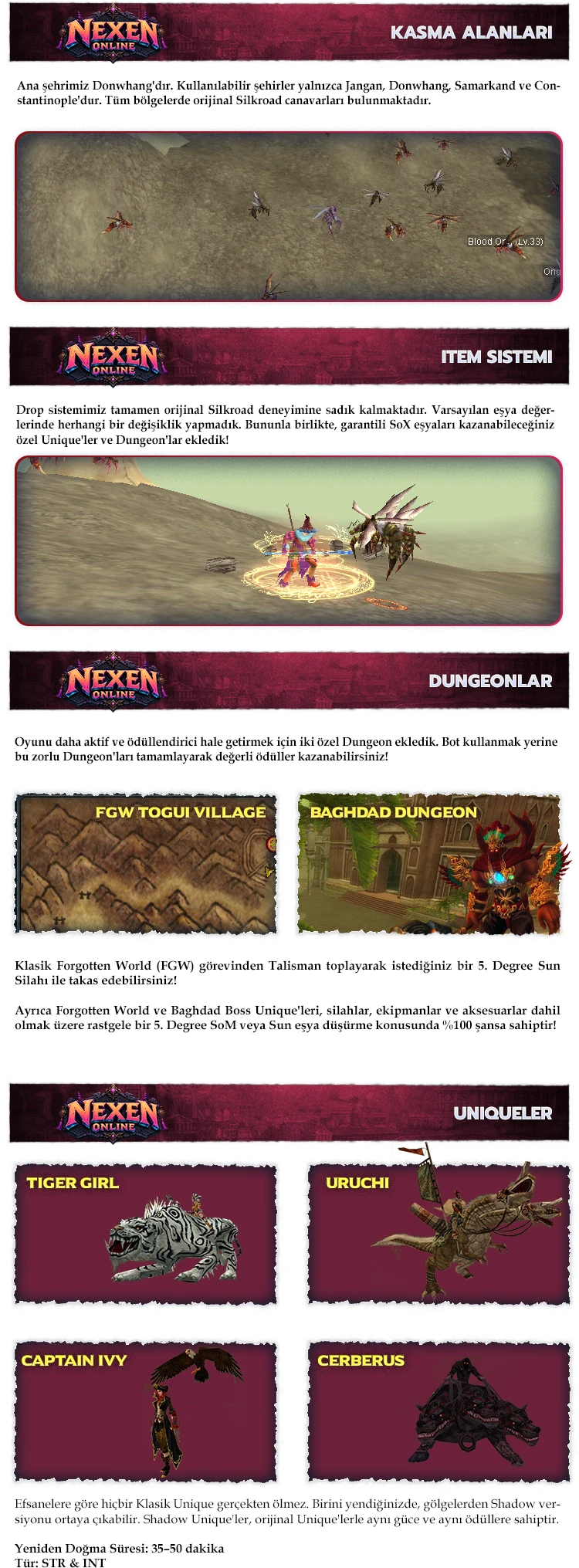 Nexen Online - 40 CAP | EU&CH | Yeni Nesil | Özel Özellikler
