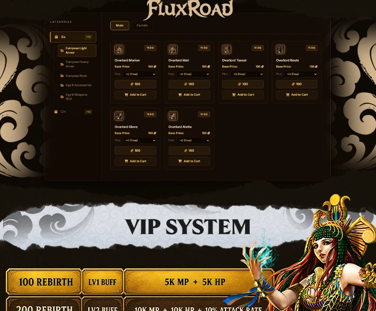 Flux-Road - Rebirth System | 110 CAP | Balanced System | EU&CH | Play2Win