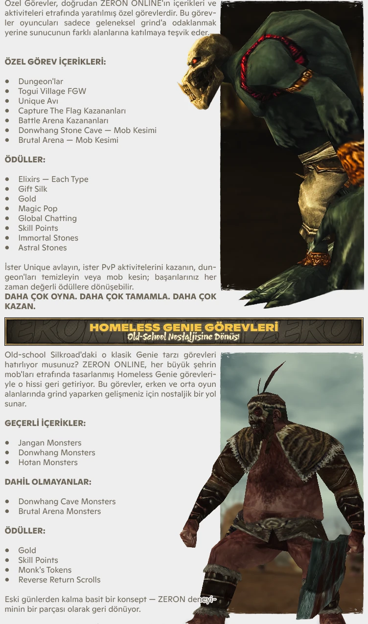 Zeron Online - Botsuz | 60 CAP | Sadece CH | Uzun Soluklu | Nostalji | 18.000$ Ödül Havuzu