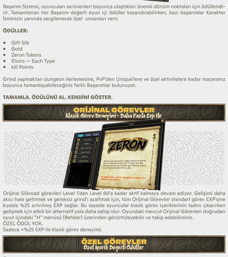 Zeron Online - Botsuz | 60 CAP | Sadece CH | Uzun Soluklu | Nostalji | 18.000$ Ödül Havuzu