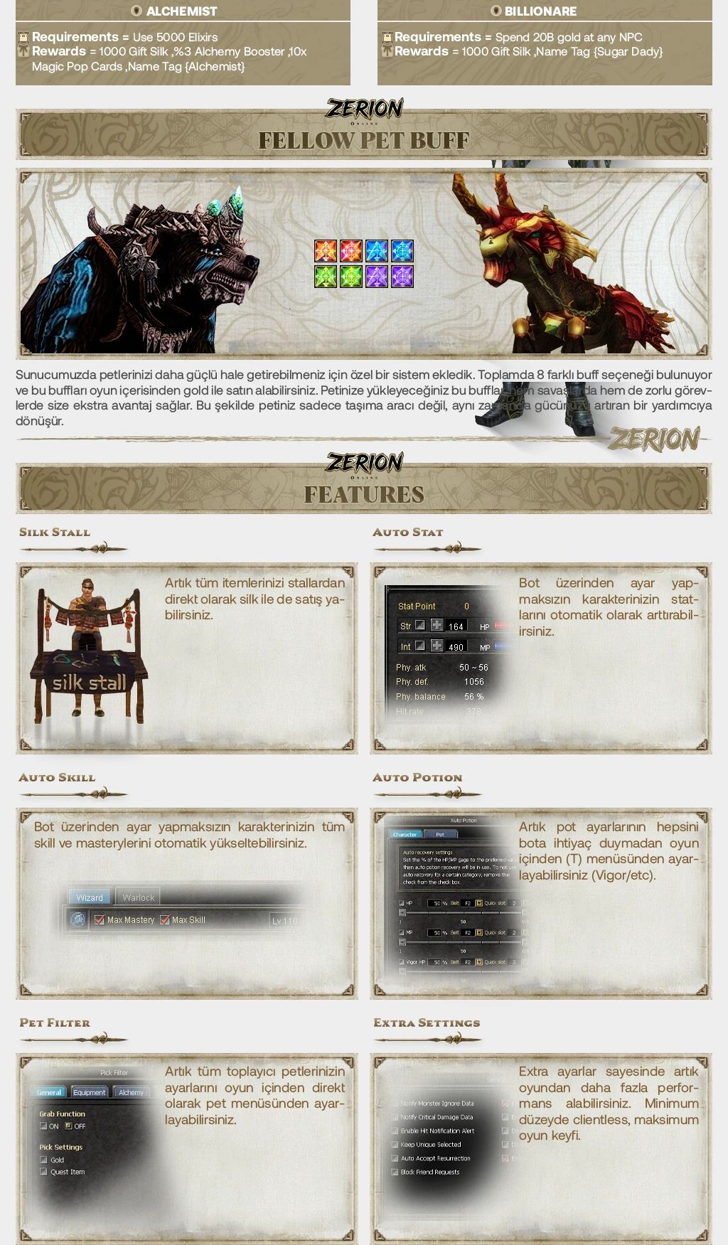Zerion Online - 110 CAP | Egy Items | Haftalık $ Turnuvası | 210.000TL Ödül Havuzu