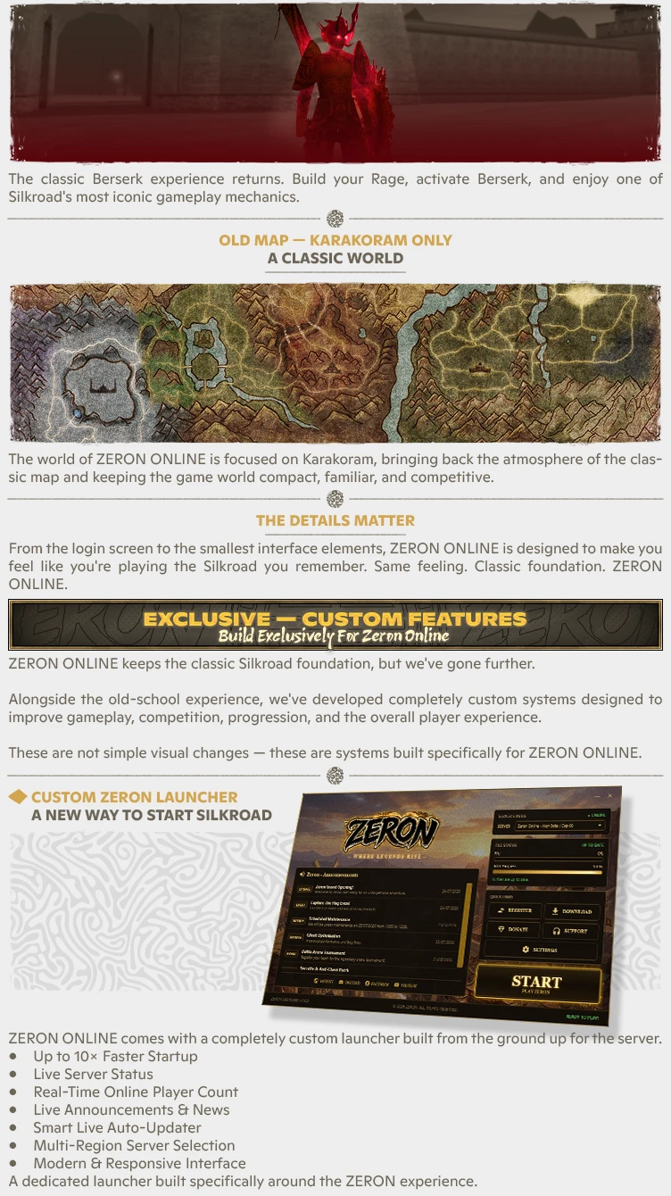 Zeron Online - No Bots | 60 CAP | Only CH | Long-Term | Nostalgia | $18,000 Prize Pool