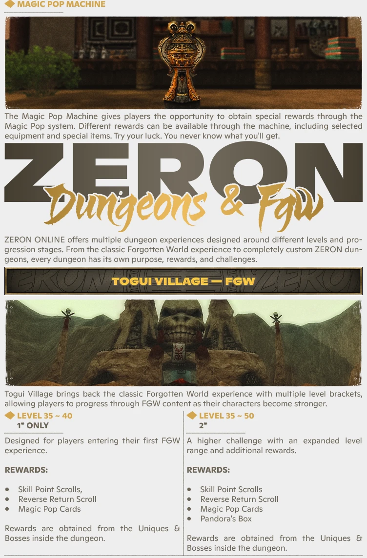 Zeron Online - No Bots | 60 CAP | Only CH | Long-Term | Nostalgia | $18,000 Prize Pool