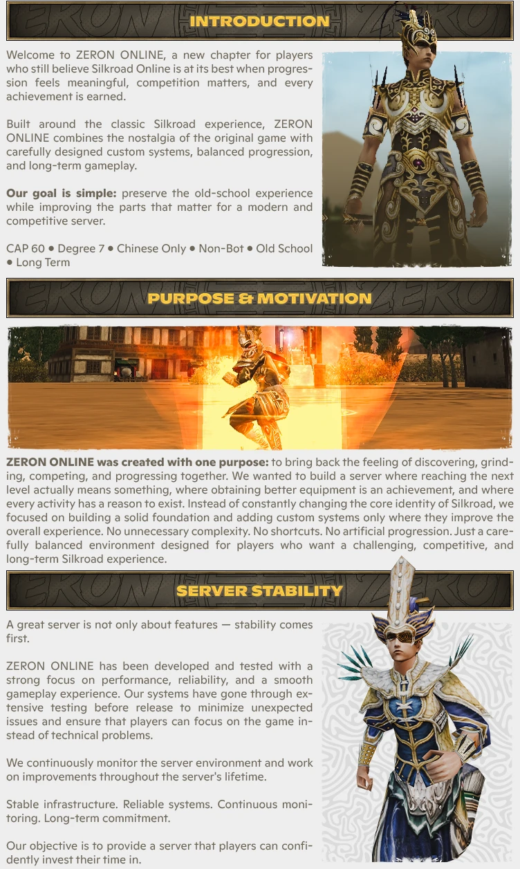 Zeron Online - No Bots | 60 CAP | Only CH | Long-Term | Nostalgia | $18,000 Prize Pool