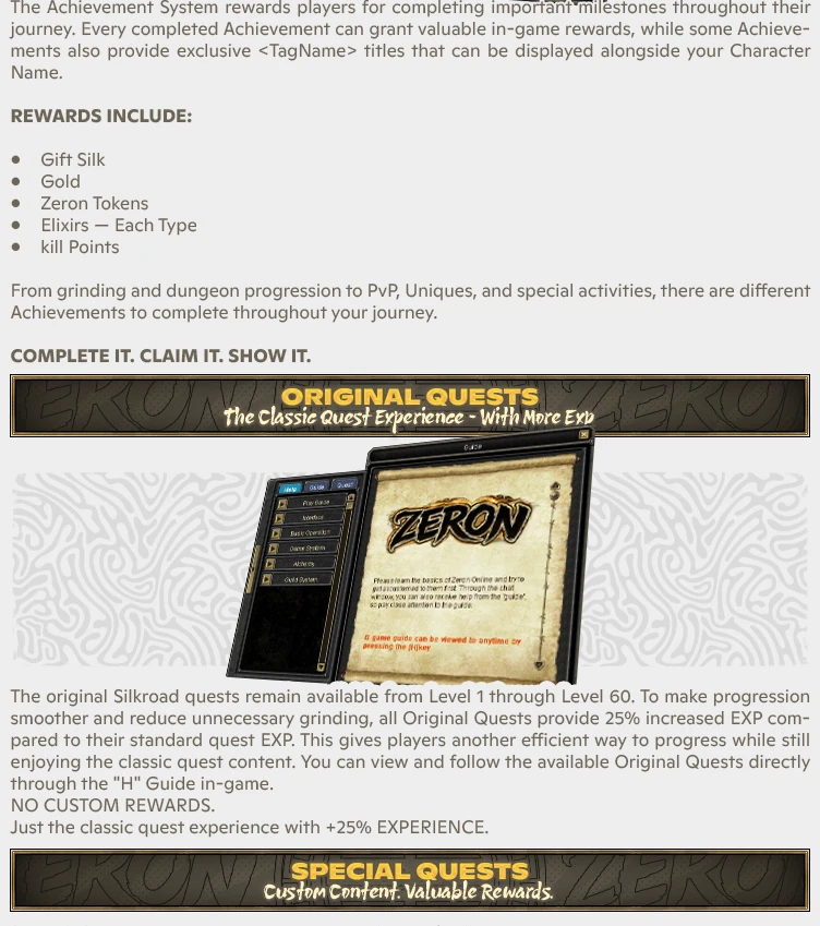 Zeron Online - No Bots | 60 CAP | Only CH | Long-Term | Nostalgia | $18,000 Prize Pool