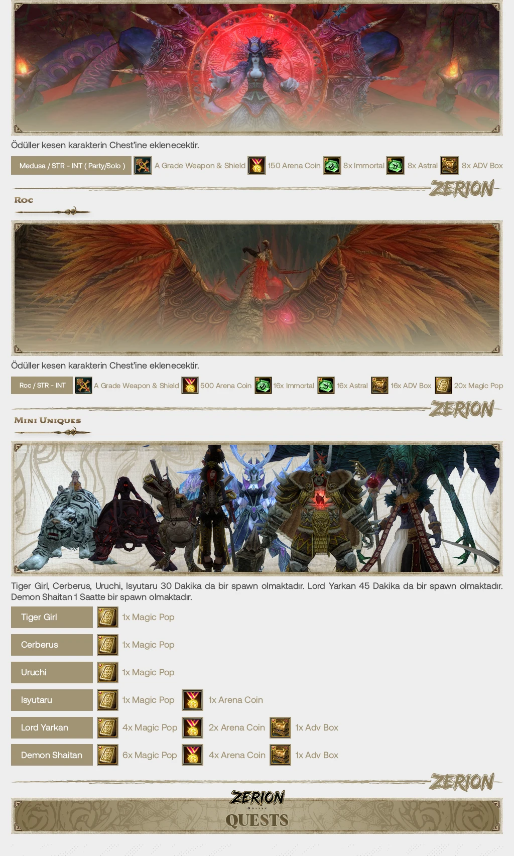 Zerion Online - 110 CAP | Egy Items | Haftalık $ Turnuvası | 210.000TL Ödül Havuzu