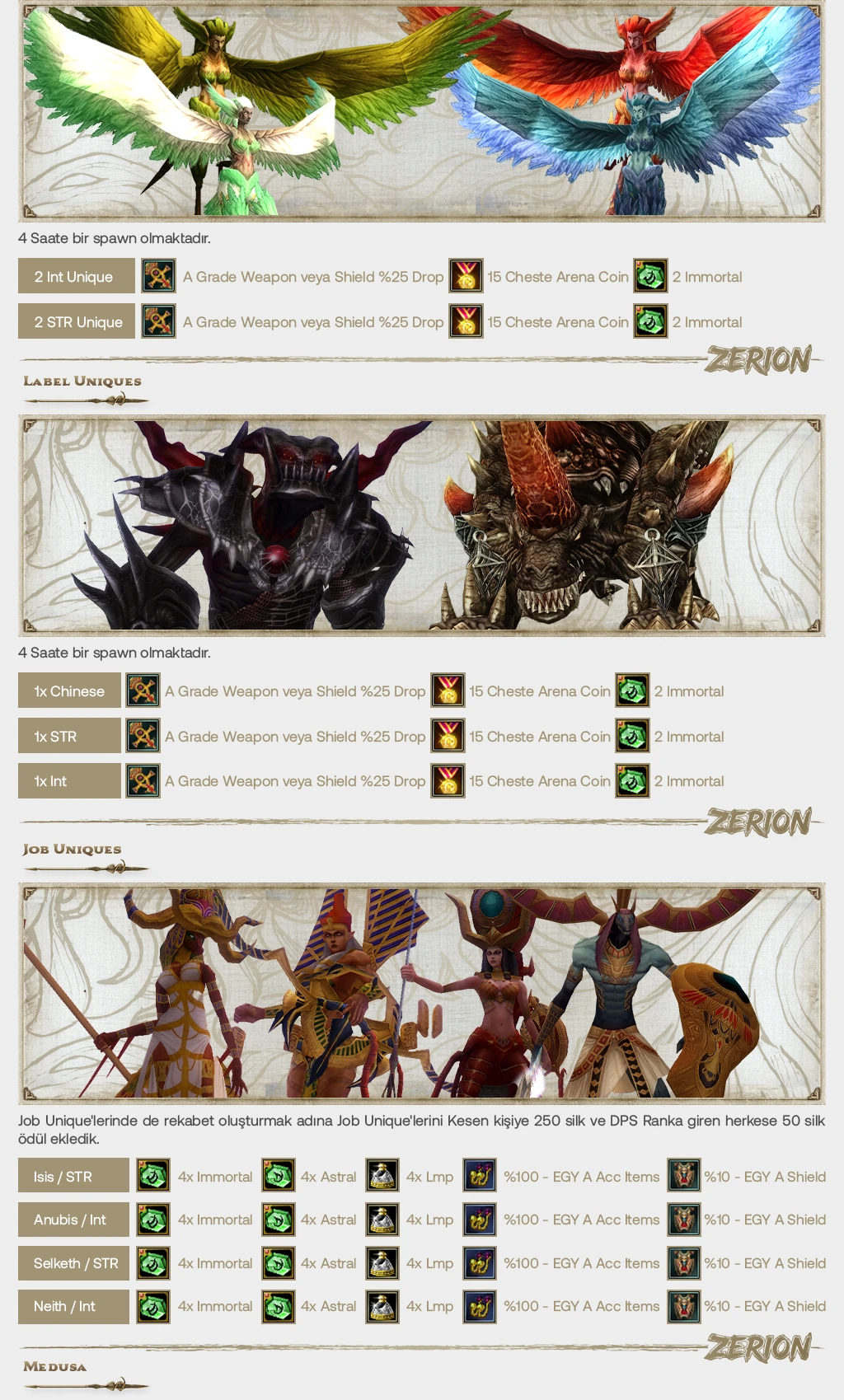 Zerion Online - 110 CAP | Egy Items | Haftalık $ Turnuvası | 210.000TL Ödül Havuzu