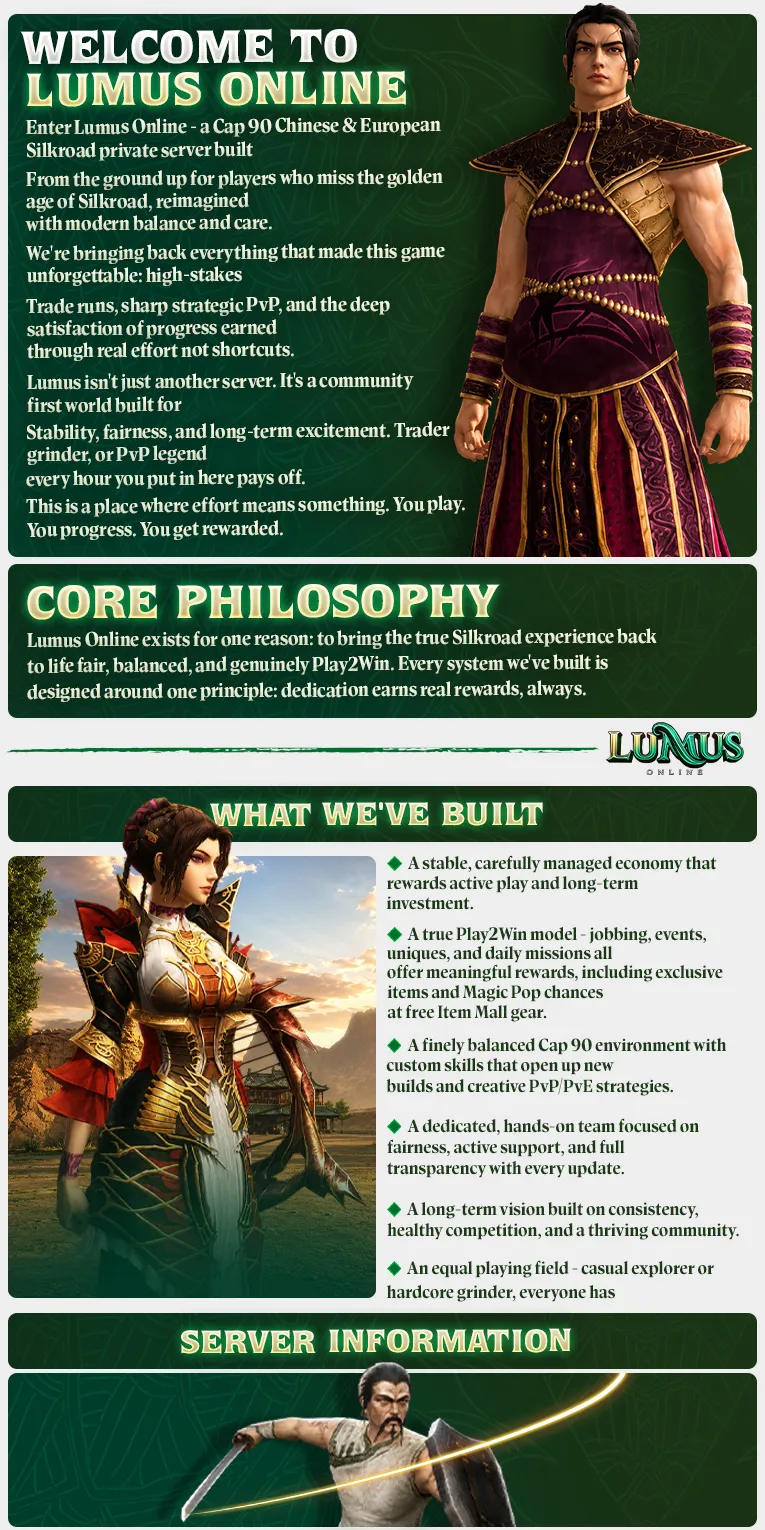 Lumus Online - 90 CAP | EU&CH | Balanced PvP | No Bots | Progressive