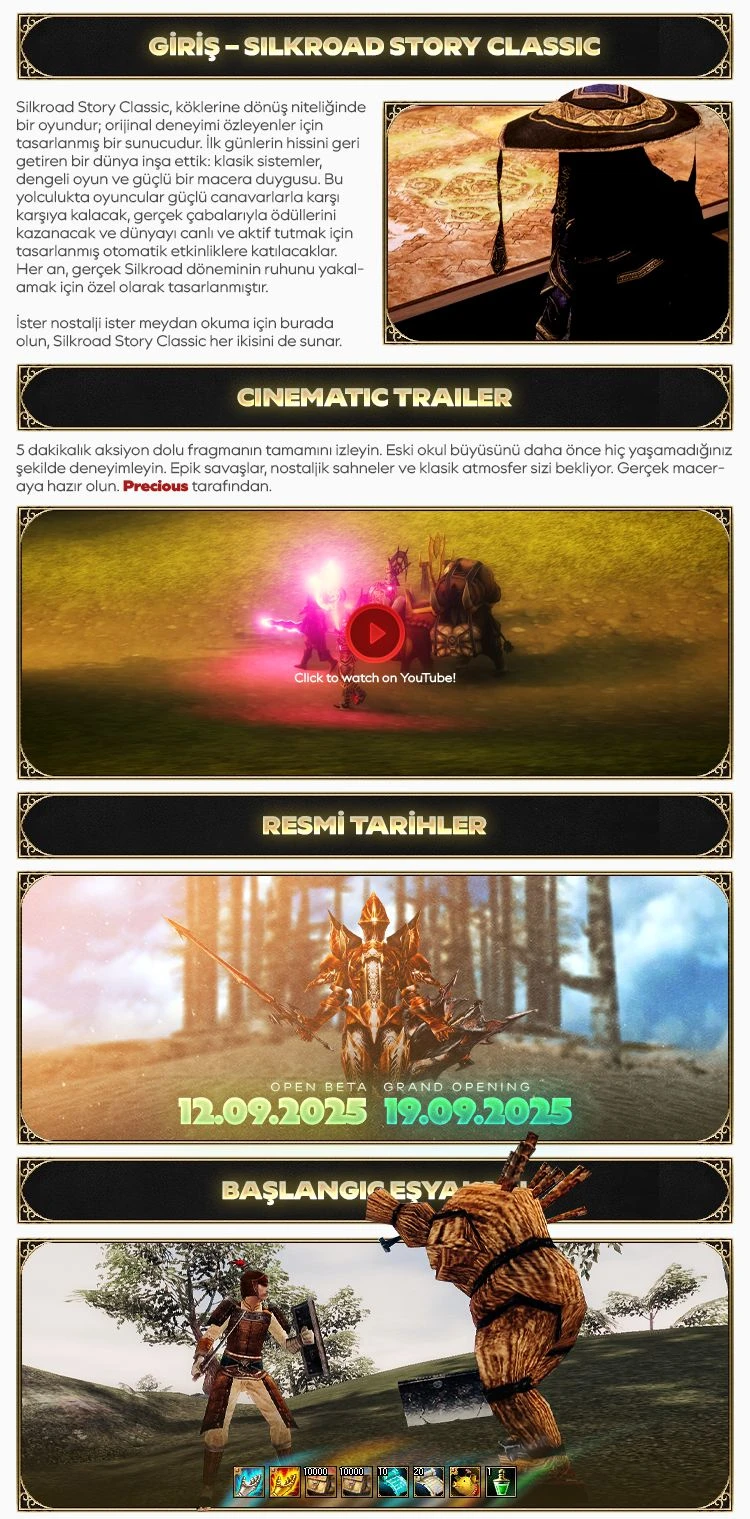 Silkroad Story Classic - Macro | Cap 90 | EU & CH | Long-Term | Grand Opening 19 SEP