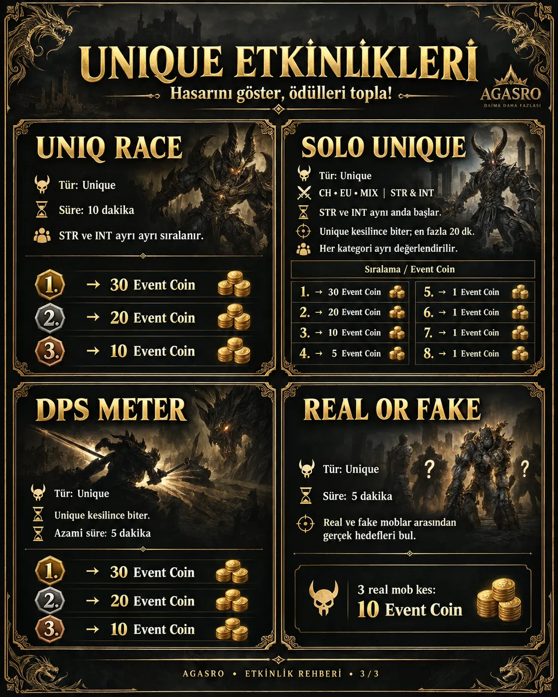 AGASRO - 120 CAP | EU&CH | PvP Server | Ücretsiz Premium, Godbless & Devil | Bol Etkinlik
