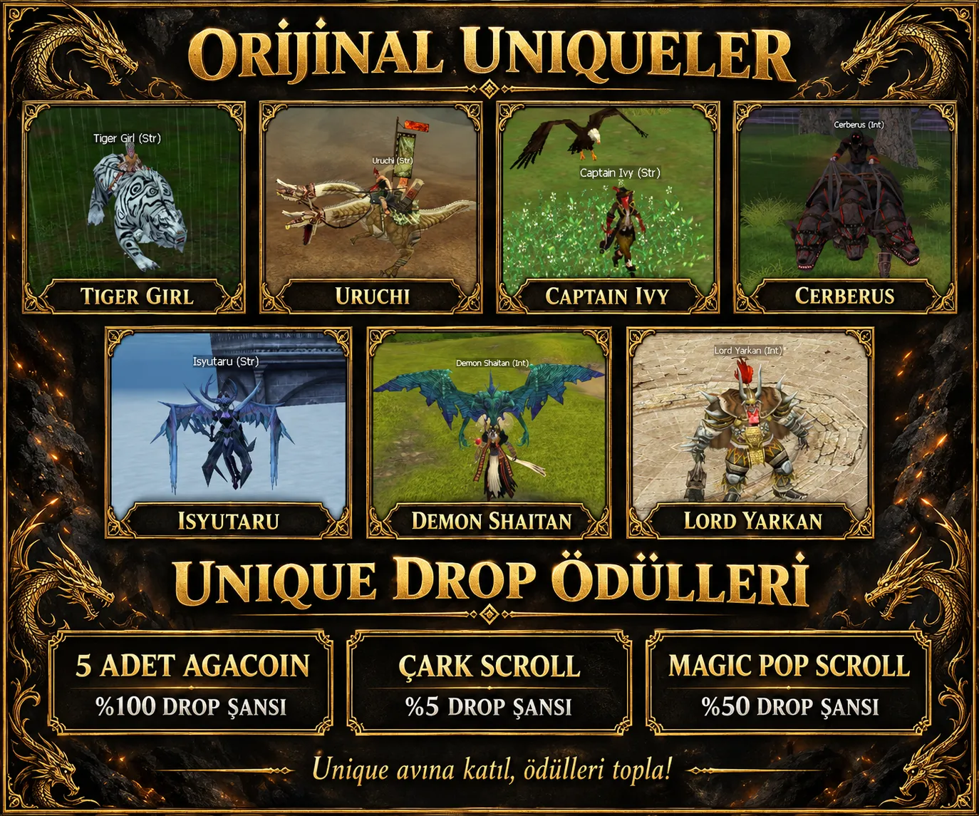 AGASRO - 120 CAP | EU&CH | PvP Server | Ücretsiz Premium, Godbless & Devil | Bol Etkinlik