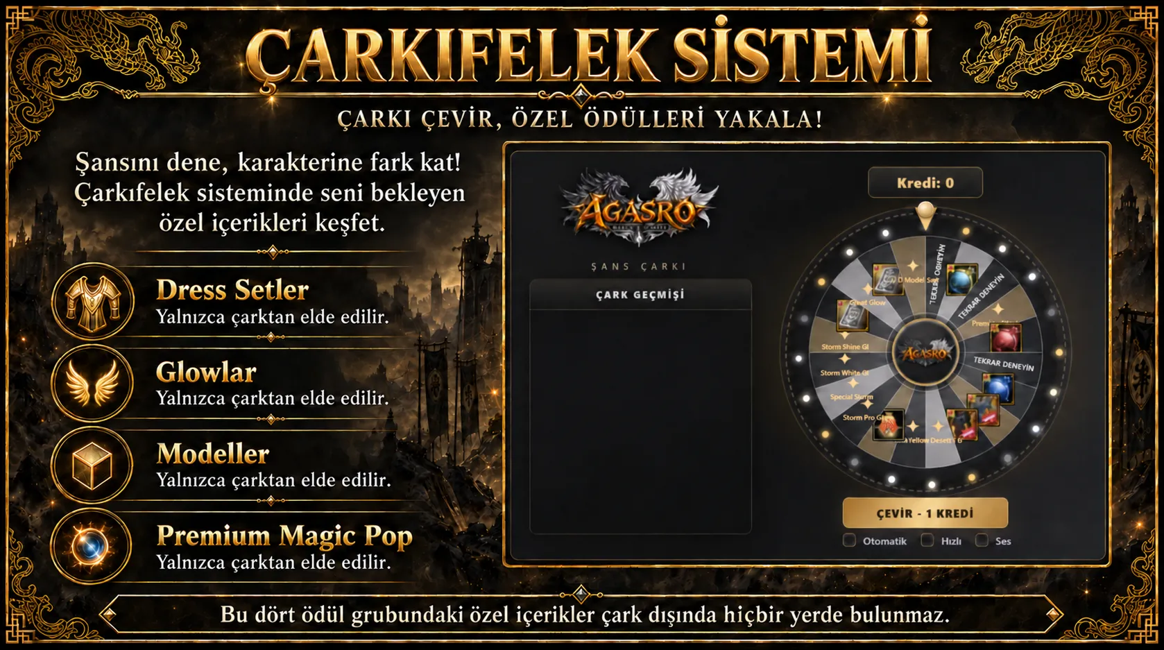 AGASRO - 120 CAP | EU&CH | PvP Server | Ücretsiz Premium, Godbless & Devil | Bol Etkinlik