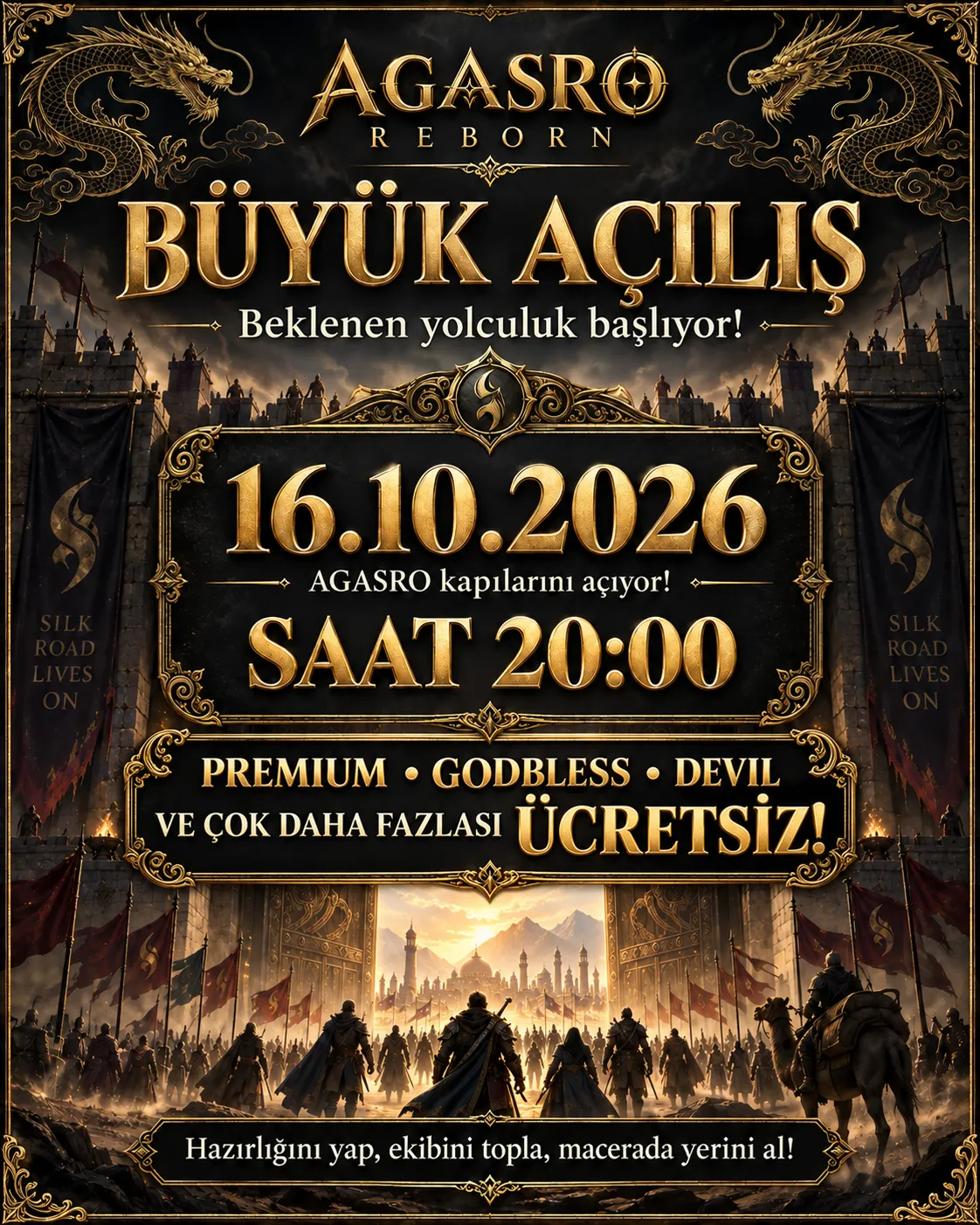 AGASRO - 120 CAP | EU&CH | PvP Server | Ücretsiz Premium, Godbless & Devil | Bol Etkinlik