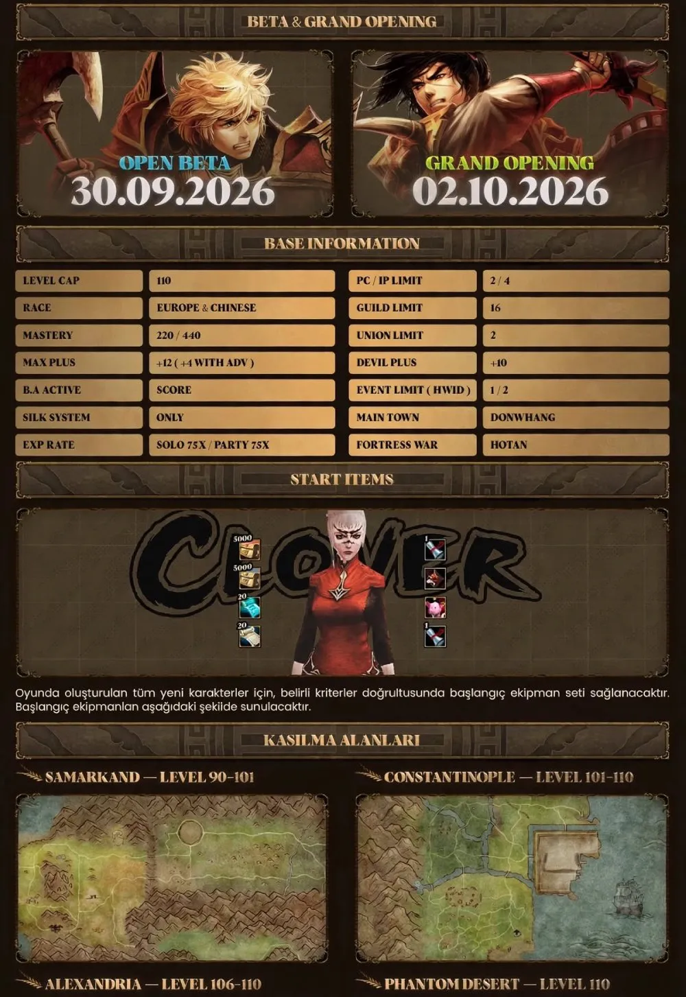 Clover Online - 110 CAP | EU&CH | BOX Sistemi | Klasik Job Cave