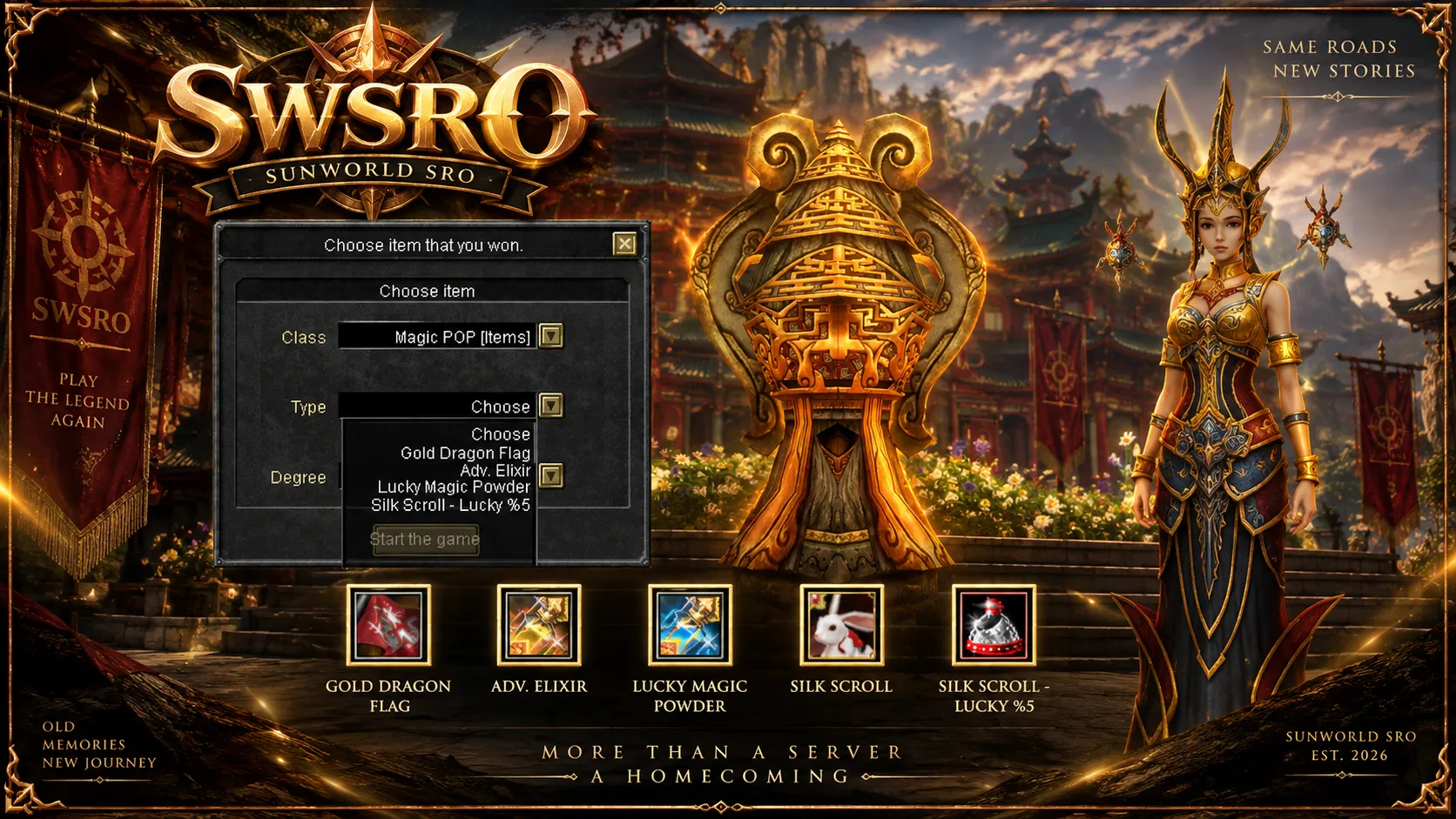 Sunworld Online - 100 CAP | Sadece CH | Drop Sistem | Yeni Dungeon
