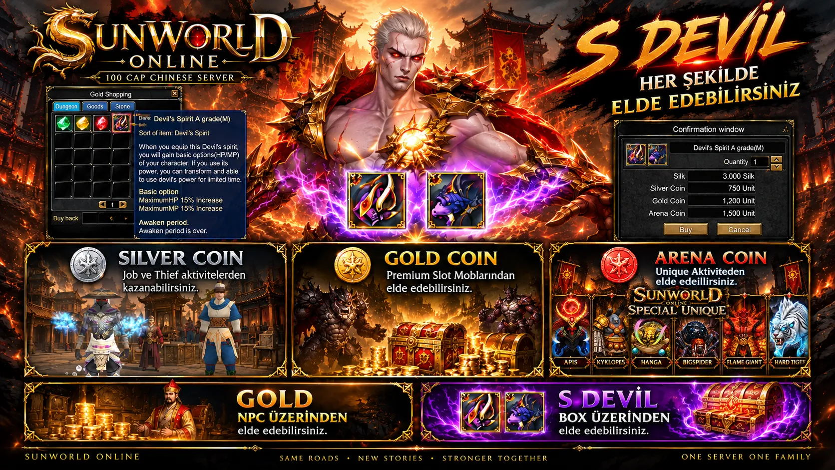 Sunworld Online - 100 CAP | Sadece CH | Drop Sistem | Yeni Dungeon