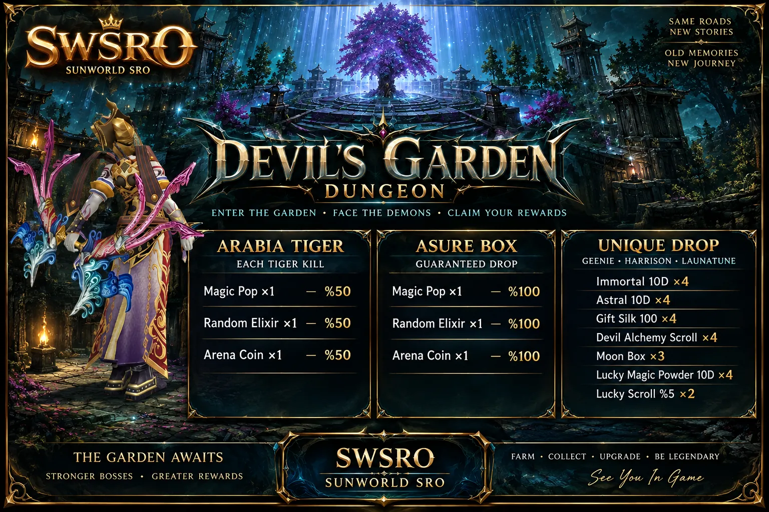 Sunworld Online - 100 CAP | Sadece CH | Drop Sistem | Yeni Dungeon