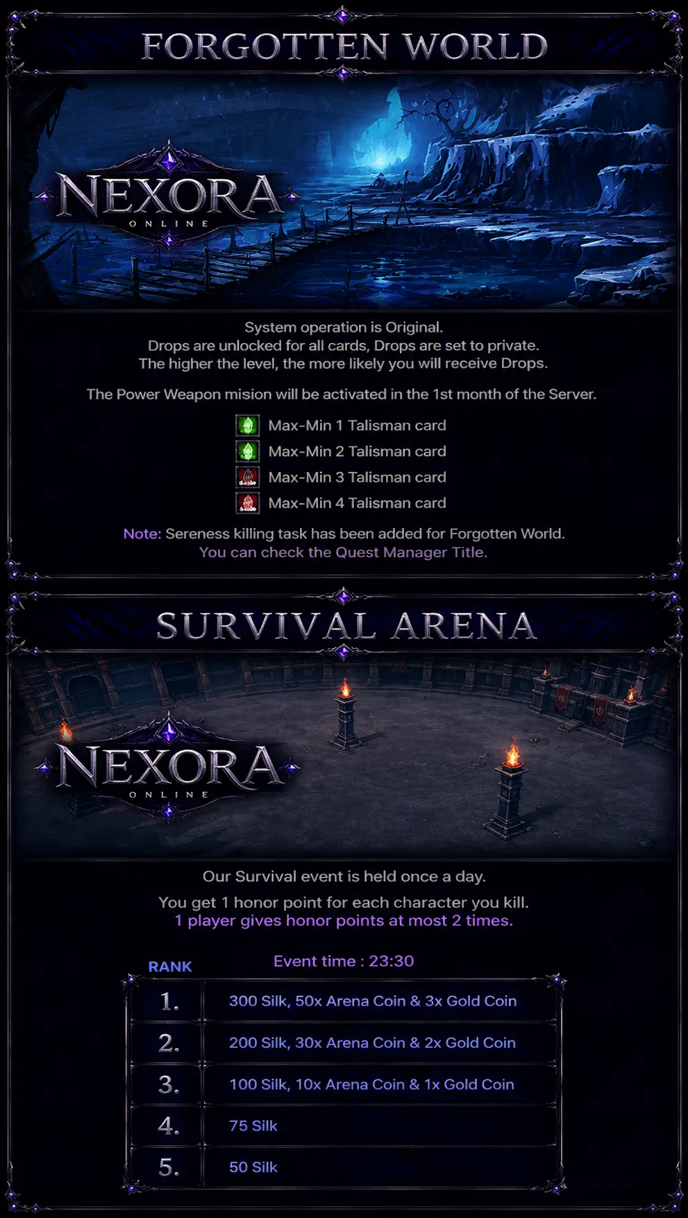 Nexora Online - 110 CAP | EU&CH | Silk & Drop Sistem | Job Tabanlı | Full Aktivite