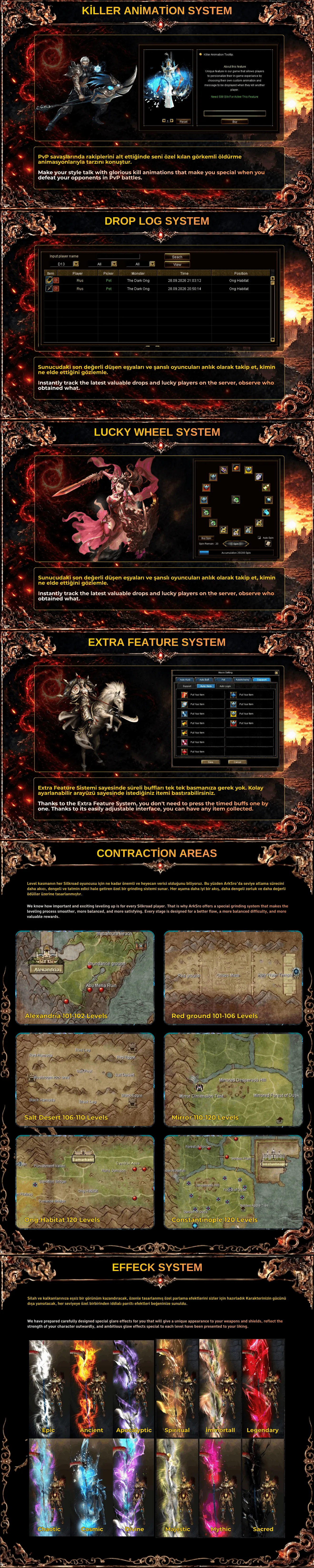 ArkSro Online - 120 CAP | 101 Başlangıç | Orta Emek & PvP | Silk Sistem | 13 DG Nova 1 Gold | Dungeon Drop Sistem