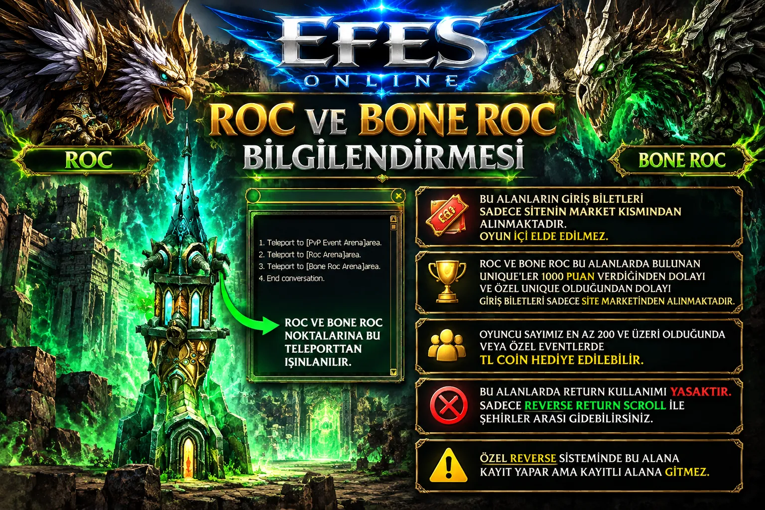 Efes Online - 120 CAP | EU&CH | 13-14-15 DG | Kolay PvP Server | 1 Gold