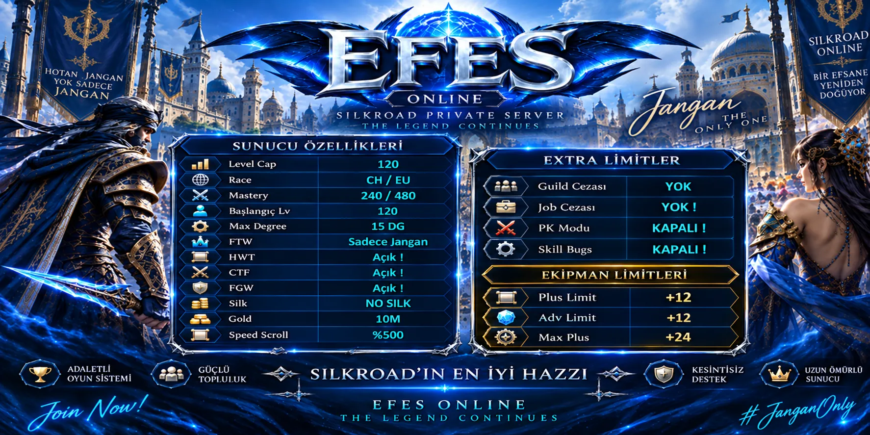 Efes Online - 120 CAP | EU&CH | 13-14-15 DG | Kolay PvP Server | 1 Gold