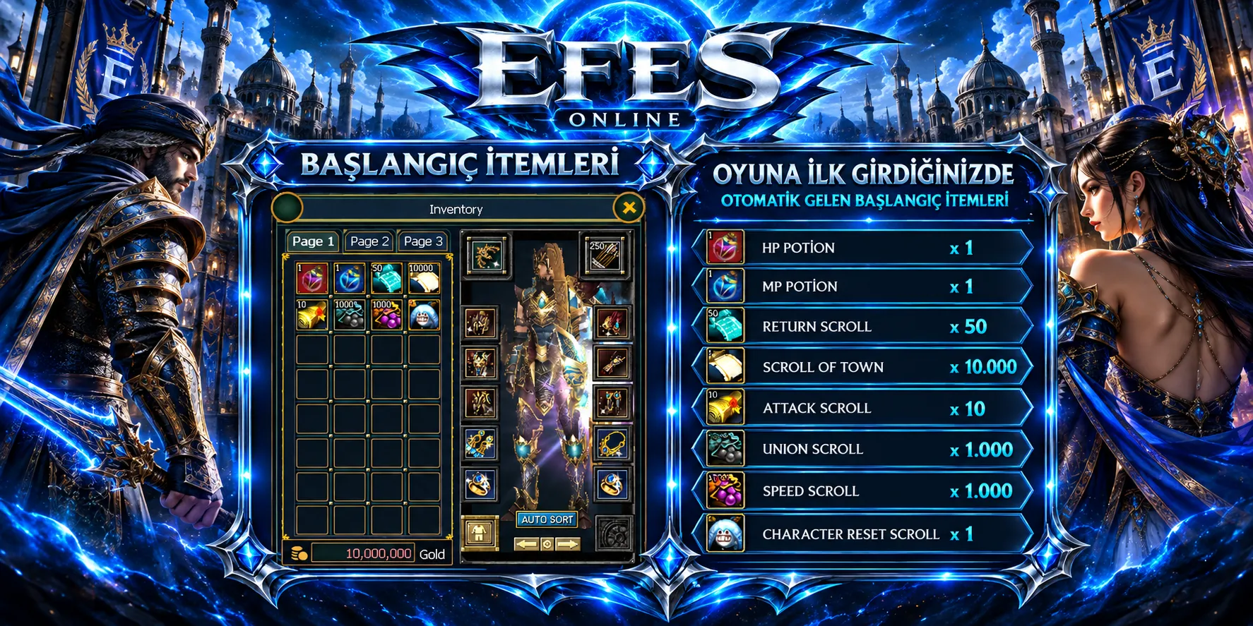 Efes Online - 120 CAP | EU&CH | 13-14-15 DG | Kolay PvP Server | 1 Gold